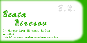 beata mircsov business card