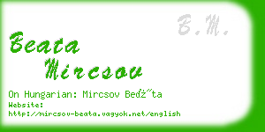 beata mircsov business card